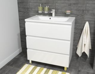 Напольная тумба под раковину Эстет Bali New ФР-00009966 80см три ящика белый